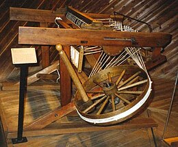 Model of spinning jenny in the Museum of Early Industrialisation, Wuppertal, Germany. Spinning jenny.jpg