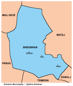 Harta comunei Srbobran