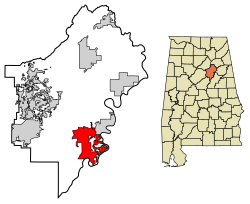 St. Clair County Alabama Incorporated and Unincorporated areas Pell City Highlighted 0158896.svg