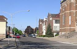 Streetscape in front of St. Florian. St Florian streetscape - Hamtramck Michigan.jpg