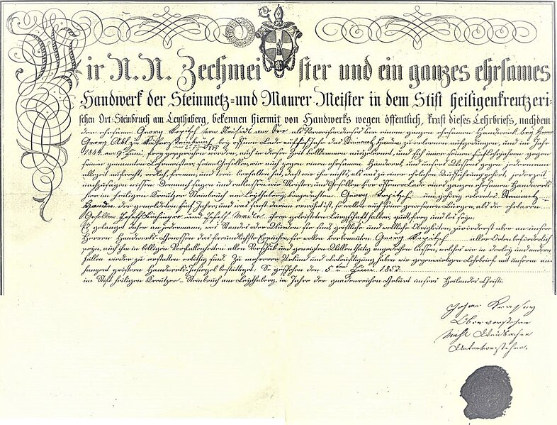 File:Steinmetz-Gesellenbrief 1844 Kaisersteinbruch.jpg