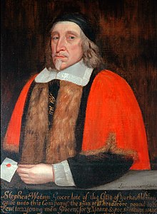 Stephen Watson was Lord Mayor of York twice, in 1646 and 1656. Stephen Watson.jpg