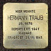 Stolperstein Koselstrasse 49 Traub Hermann