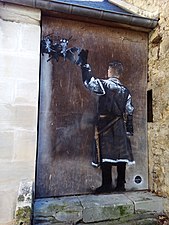 Street art in Bayeux met verwijzing naar het wandtapijt