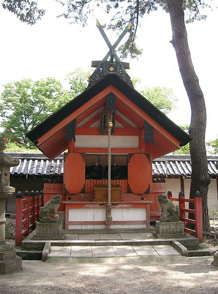A shrine surrounded by a tamagaki