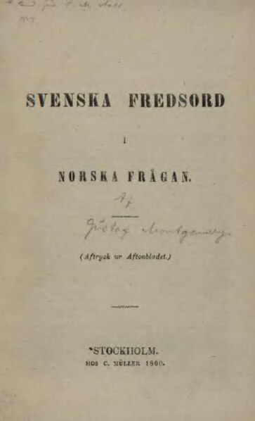 File:Svenska Fredssord i norska frågan.djvu