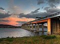 Tasman Bridge in der Dämmerung