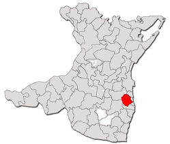 Kommunens beliggenhed i distriktet Constanța