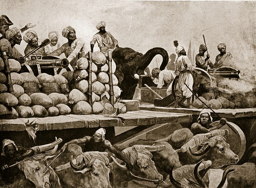 Mughal artillerymen at Plassey during the Carnatic Wars.
