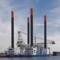 Support ship Thor to set up offshore wind farms; harbour of Bremerhaven