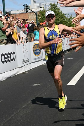 Tom Evans als Drittplatzierter beim Ironman Coeur d'Alene, 2011