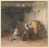 Albert Neuhuys: Zwei Kinder in einer Bauernstube (1879), Rijksmuseum Amsterdam