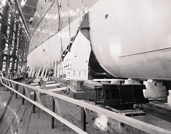 Close up of the hull on launch day