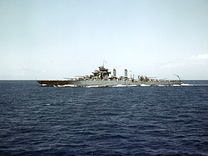 USS West Virginia (BB-48) off Pearl Harbor in April 1943.jpg