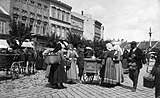 Prodavač zmrzliny (Flagylat-Gefrornes) na tržišti, Rakousko-Uhersko, r. 1915
