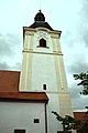 Čeština: Kostelní věž v obci Vranov, Středočeský kraj English: Church tower in the town of Vranov, Benešov District, Central Bohemian Region, CZ