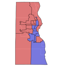 Milwaukee County districts WI Assembly Partisan Map 1947 MilwaukeeCo.svg