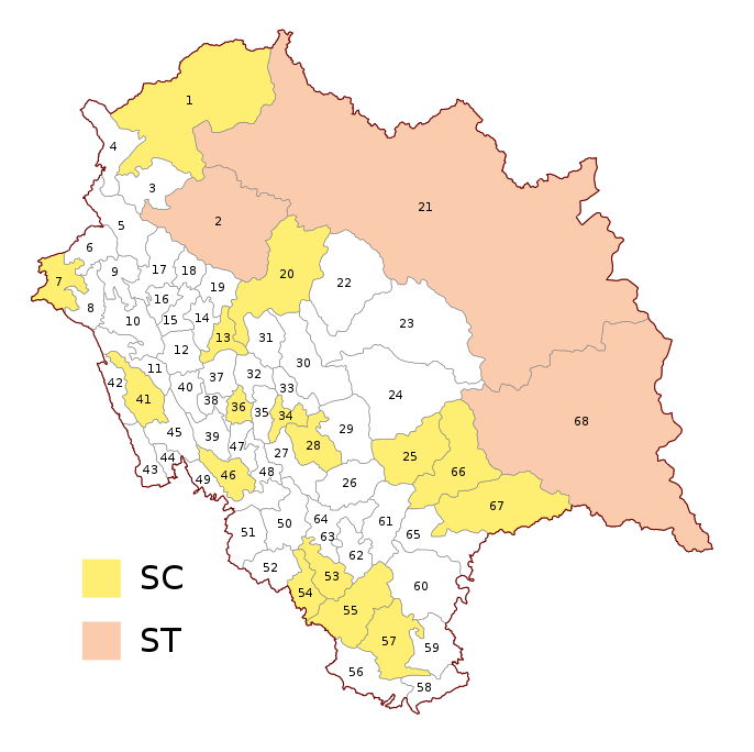 Wahlkreise zur Vidhan Sabha von Himachal Pradesh.svg
