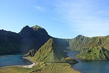 Caldera auf der Insel Uschischir