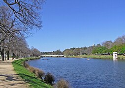 Swan Street Bridge and Rowing Judges Box on the Yarra River