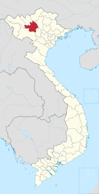 मानचित्र जिसमें येन बैइ प्रान्त Yên Bái हाइलाइटेड है