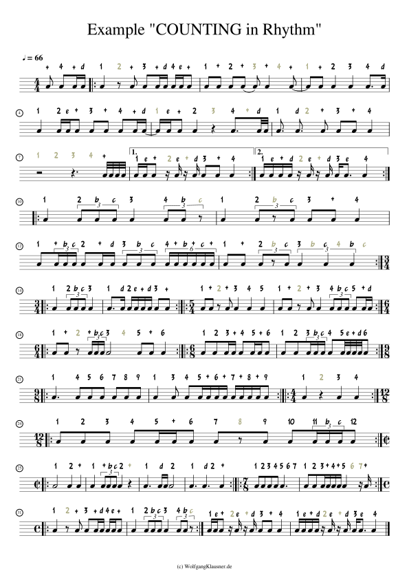 Rhythmus-Zählen Notenbeispiel