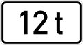 Zusatzzeichen 1053-37 Massenangabe (12 t)