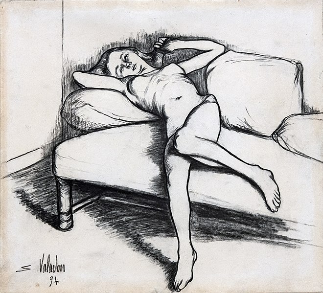 File:(Albi) Louise nue sur le canapé 1895 - Suzanne Valadon - Eau-forte.jpg