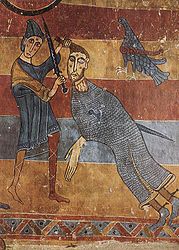 David i Goliat, mural de Santa Maria de Taüll (Vall de Boí). MNAC