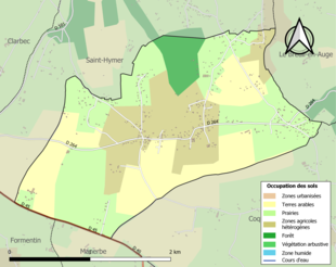 Barevná mapa znázorňující využití půdy.