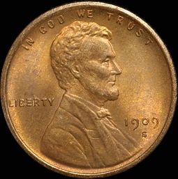 1909-S Lincoln cent 1909-S VDB Lincoln cent obverse.jpg