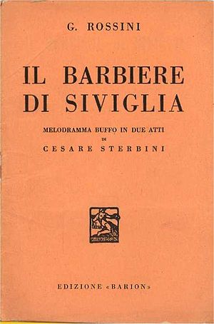 Italiano: Copertina libretto "Il Barbier ...