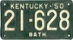 1950 Kentucky targa passeggeri plate.png