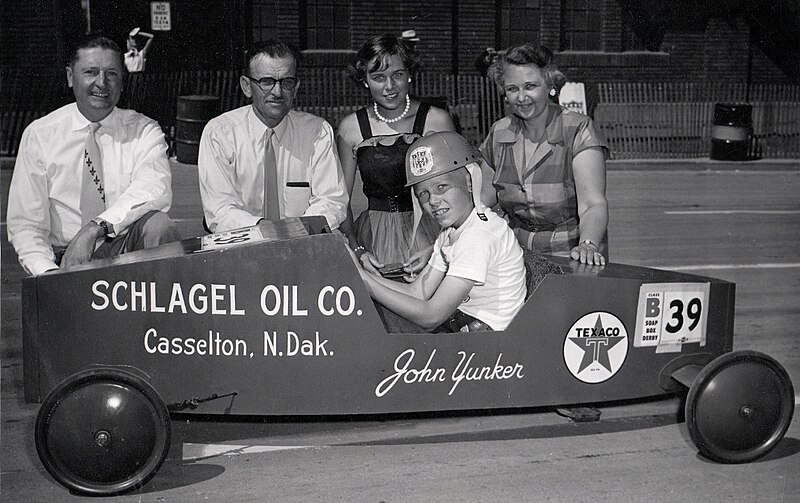 File:1953 Casselton, ND class B Soap Box Derby racer John Yunker.jpg