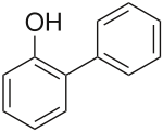 Strukturní vzorec 2-fenylfenolu