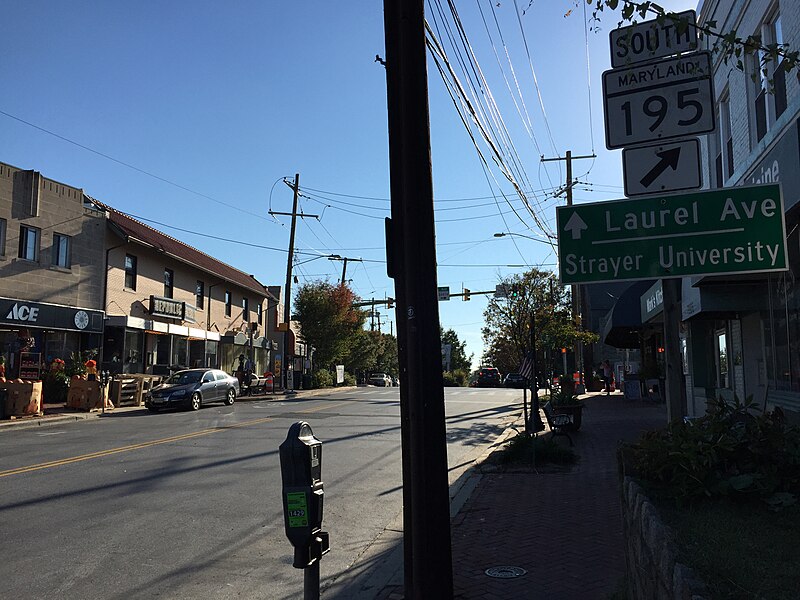 File:2016-10-18 16 13 44 View south along Maryland State Route 195 (Carroll Avenue) at Laurel Avenue in Takoma Park, Montgomery County, Maryland.jpg