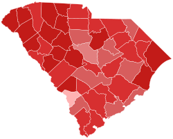 Final results by county:
Weathers
40-50%
50-60%
60-70%
70-80%
80-90% 2018 South Carolina Agriculture Commissioner election results map by county.svg