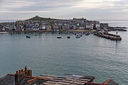 A view of the harbor in St. Ives, Cornwall, England.