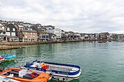 A view of the harbor in St. Ives, Cornwall, England.