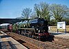 35018 British India Line at Long Preston station in April 2018