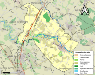 Kolorowa mapa przedstawiająca użytkowanie gruntów.