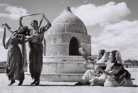 A Bukharan dance performed by members of the Rina Nikova ballet in the citadel of Jerusalem - Restoration