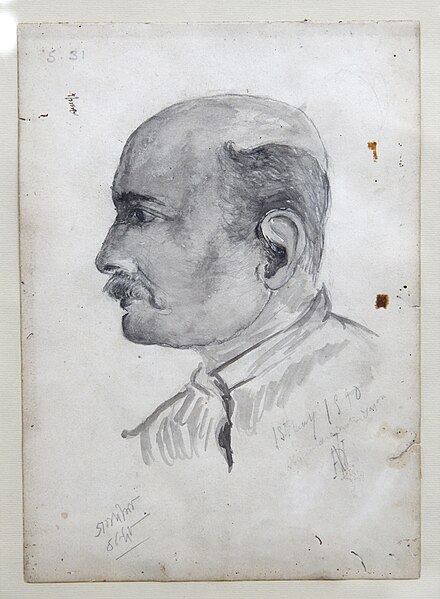 File:Abanindranath Tagore - Untitled 18x25 cm - Watercolour - Portrait Study - ACCN R 6070 - Victoria Memorial Hall - Kolkata 2023-05-31 0378.jpg