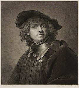 Gravure d'après Rembrandt Harmensz. van Rijn, Autoportrait.