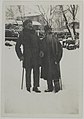 Akseli Gallen-Kallela and Sigurd Wettenhovi-Aspa on a snowy yard in Porvoo, 1922. (14726423594).jpg