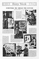 Albert Gleizes (with Chal Post, 1915); Marcel Duchamp (with his brother Jacques Villon's Portrait de M. J. B. peintre (Jacques Bon) 1914); Jean Crotti; Hugo Robus; Stanton Macdonald-Wright; and Frances Simpson Stevens (center), Every Week, Vol. 4, No. 14, April 2, 1917, p. 14