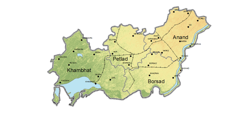 File:Anand district, Gujarat map.png
