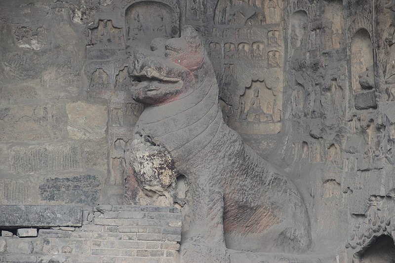 File:Ancient Buddhist Grottoes at Longmen- Guyang Grotto Guardian.jpg