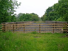 The Annick Viaduct trackbed in 2008, looking towards Montgreenan station. Annick Viaduct Trackbed.JPG