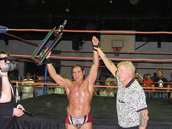Thomas after winning the NECW Iron 8 tournament in May 2009